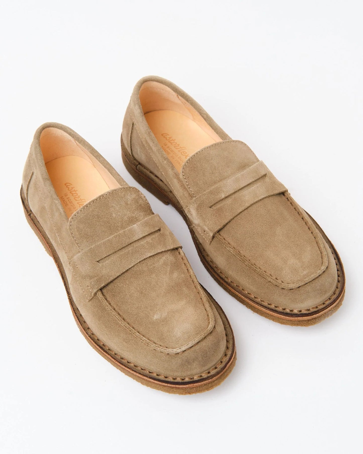 Astorflex | Mocassins en daim ''Mokaflex'' - Écru