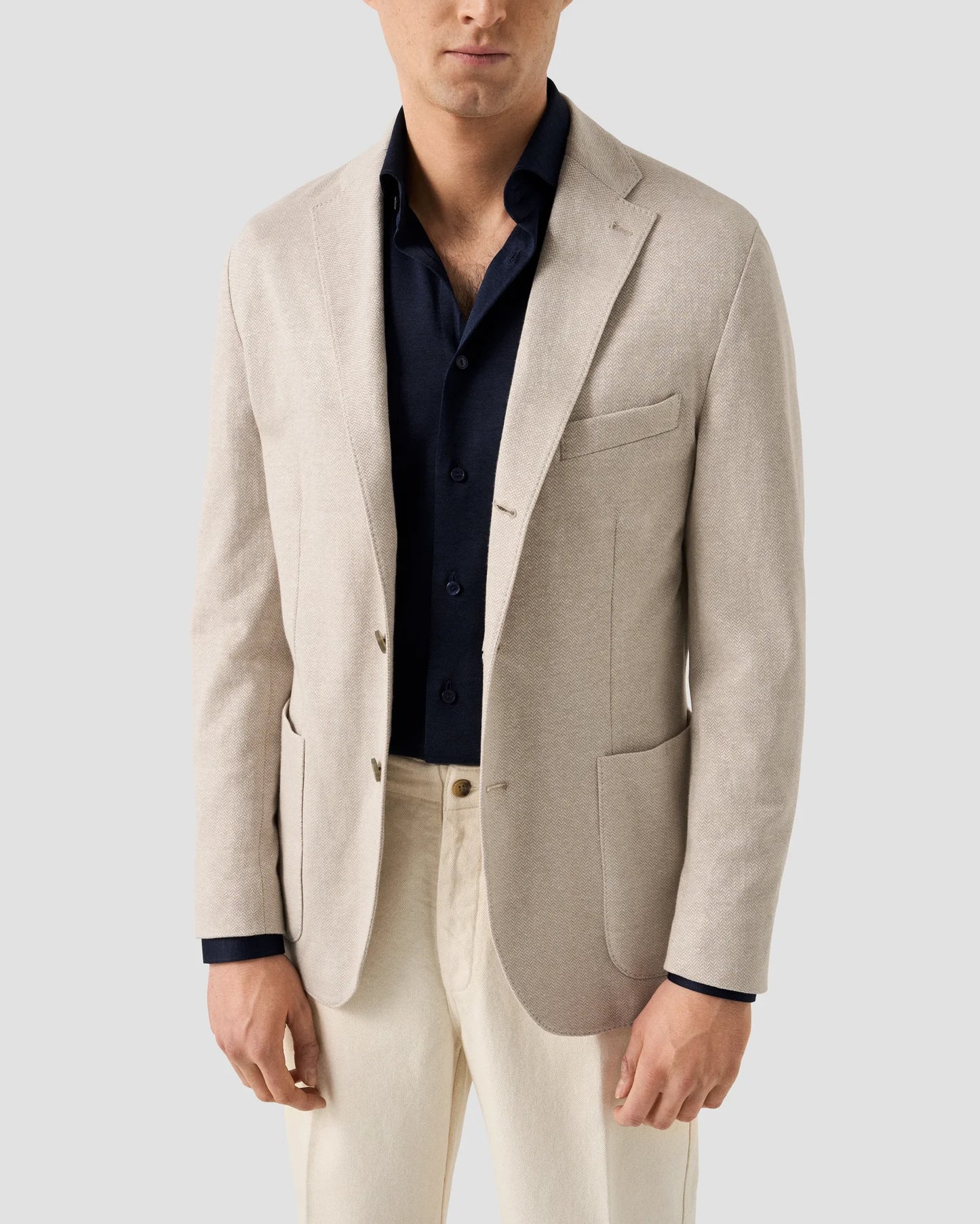 Eton | La chemise en jersey Filo di Scozia - Bleu