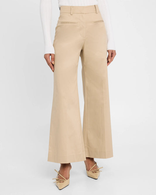 Géneration love | Pantalon "RAYNE" Gabardine- Taupe