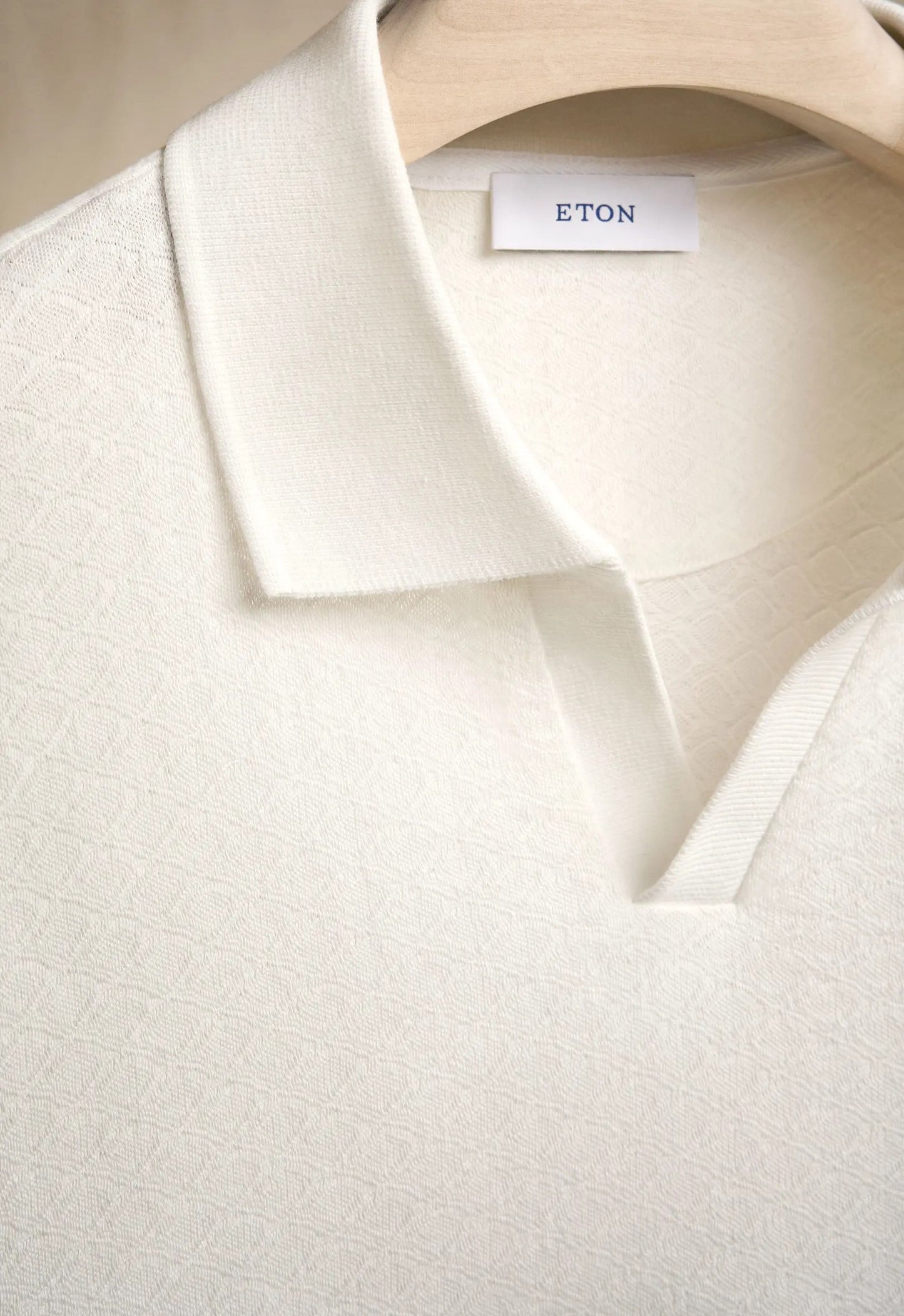 Eton | Polo en jacquard - blanc cassé