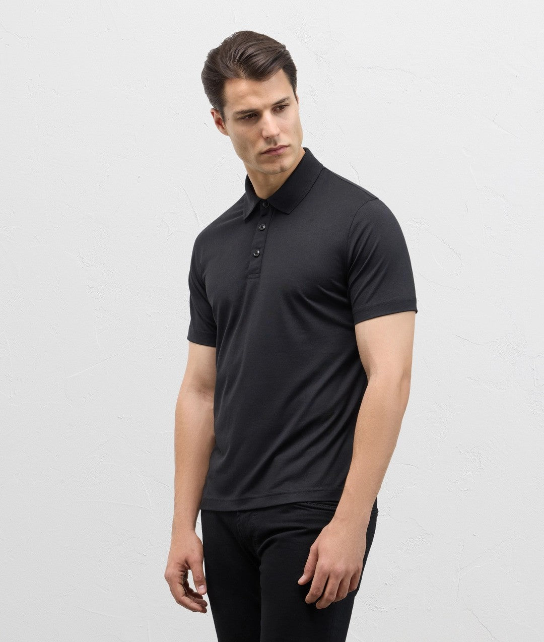 Pal Zileri | Polo en jersey de coton et lyocell - Noir
