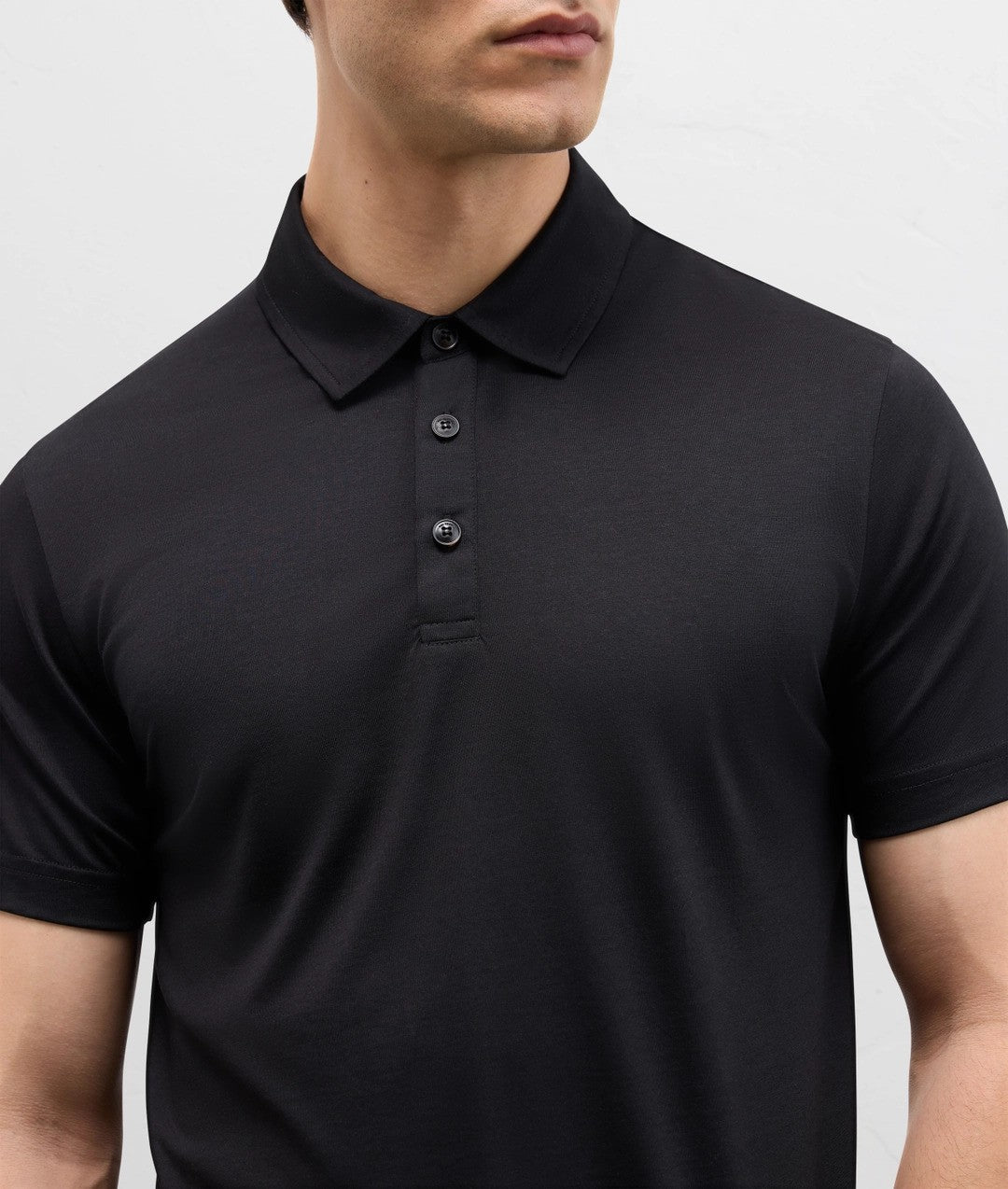 Pal Zileri | Polo en jersey de coton et lyocell - Noir