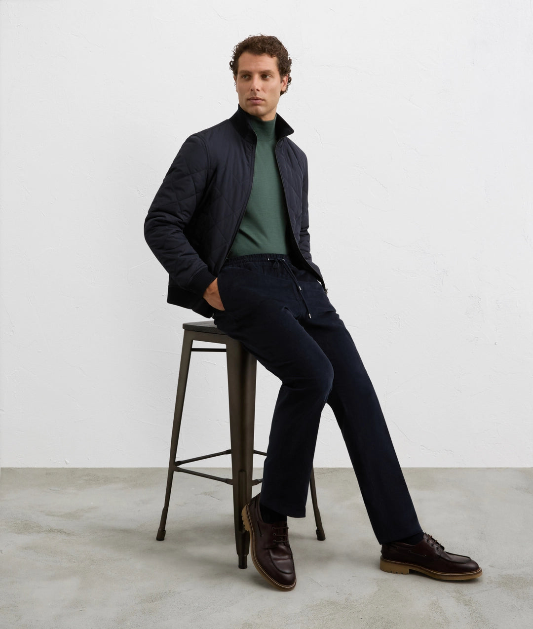 Pal Zileri | Pull à col montant en laine, coupe classique - Vert