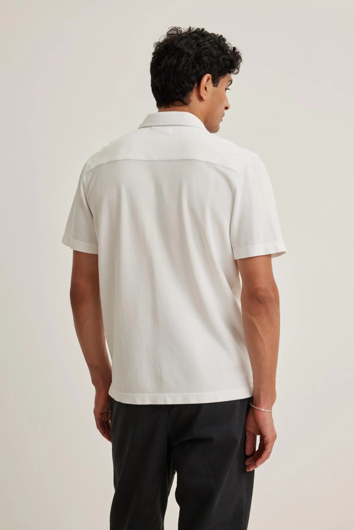 Velvet | Chemise à col camp en piqué ''Martyn'' - Blanc