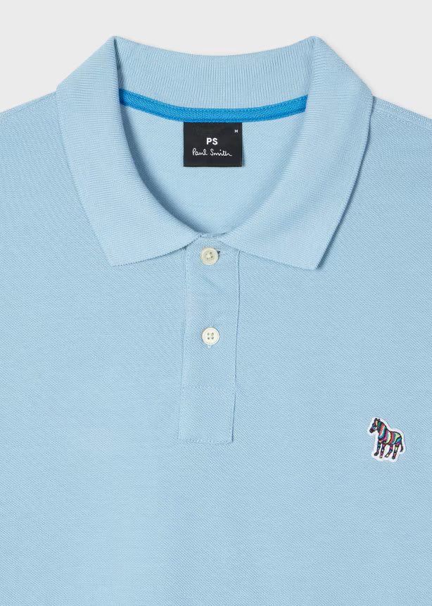 Paul smith | Polo en coton piqué avec logo zèbre - Bleu clair