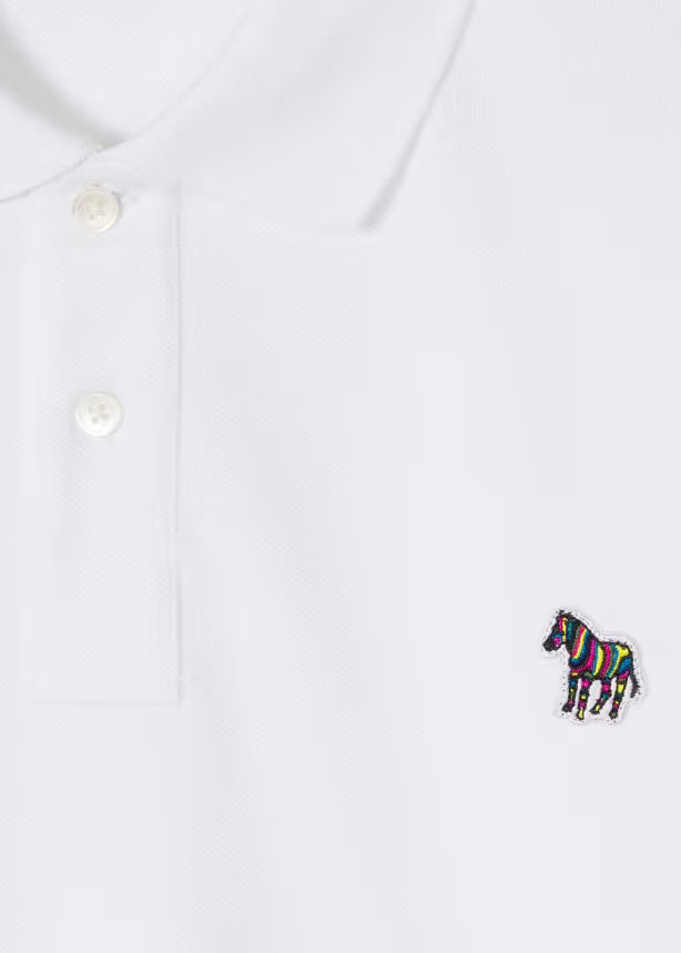 Paul smith | Polo en coton piqué avec logo zèbre - Blanc