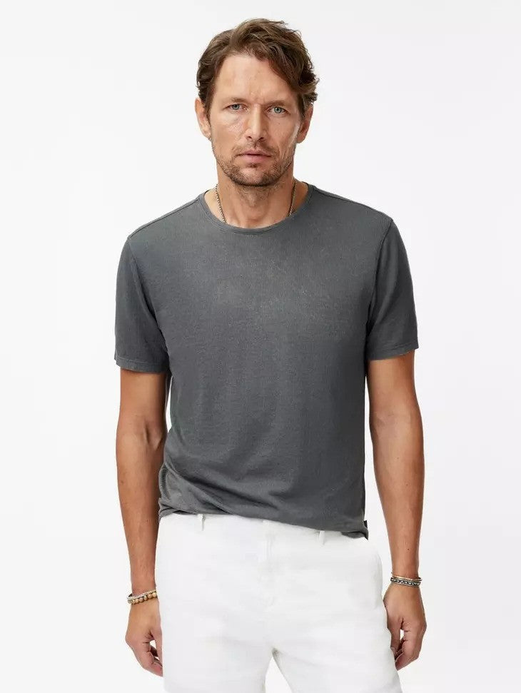 John Varvatos | T-shirt texturé ''Devine Crew'' - Gris fer