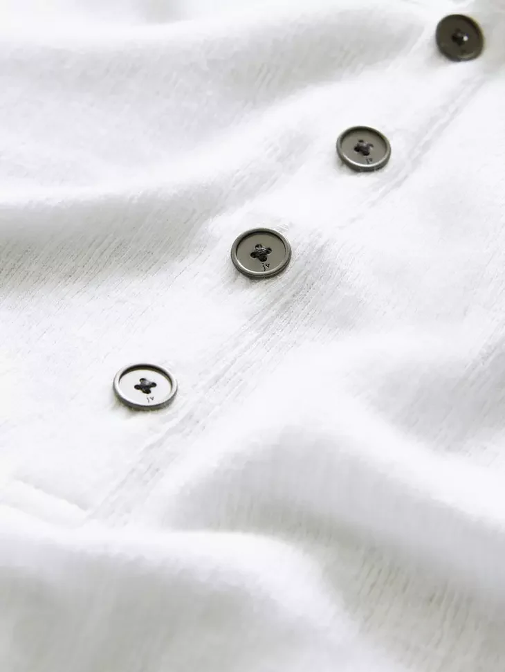 John Varvatos | Henley texturé à manches longues ''Walden'' - Blanc