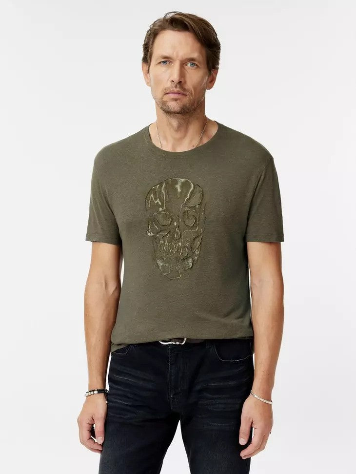 John Varvatos | Le t-shirt ''Chain skull'' - Vert olive
