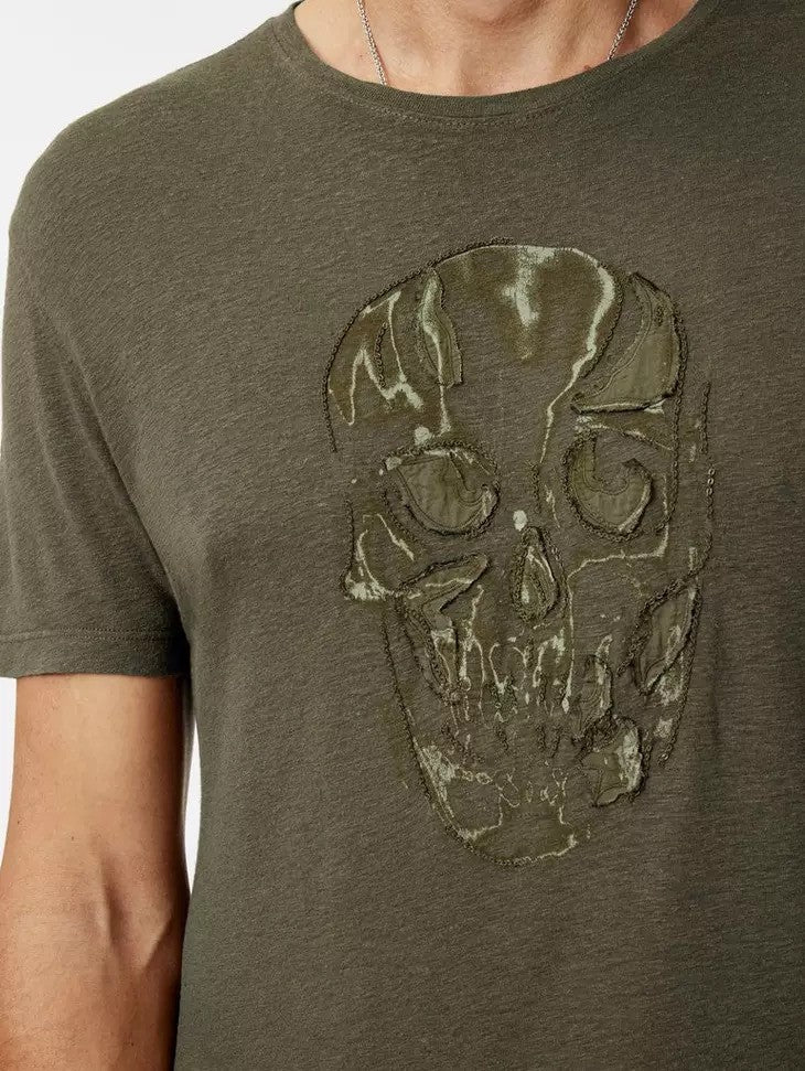 John Varvatos | Le t-shirt ''Chain skull'' - Vert olive
