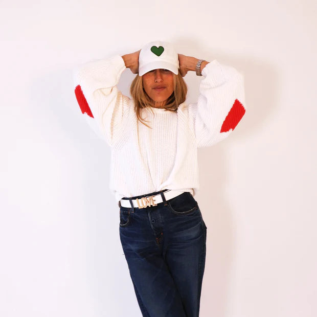 KERRI ROSENTHAL | Pull "Ricki Imperfect Heart" -  Blanc