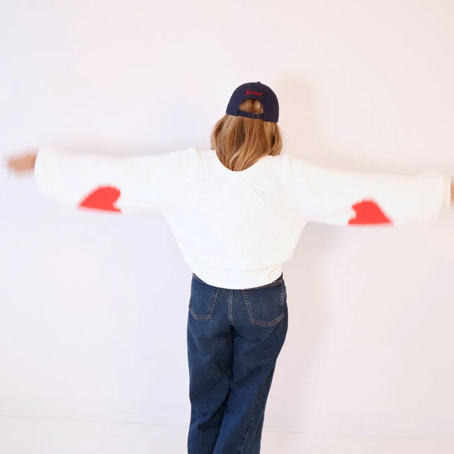 KERRI ROSENTHAL | Pull "Ricki Imperfect Heart" -  Blanc