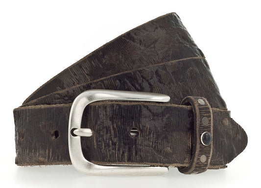 B.BELT - LAZER CUT ''J'' BELT - GRAY TAUPE