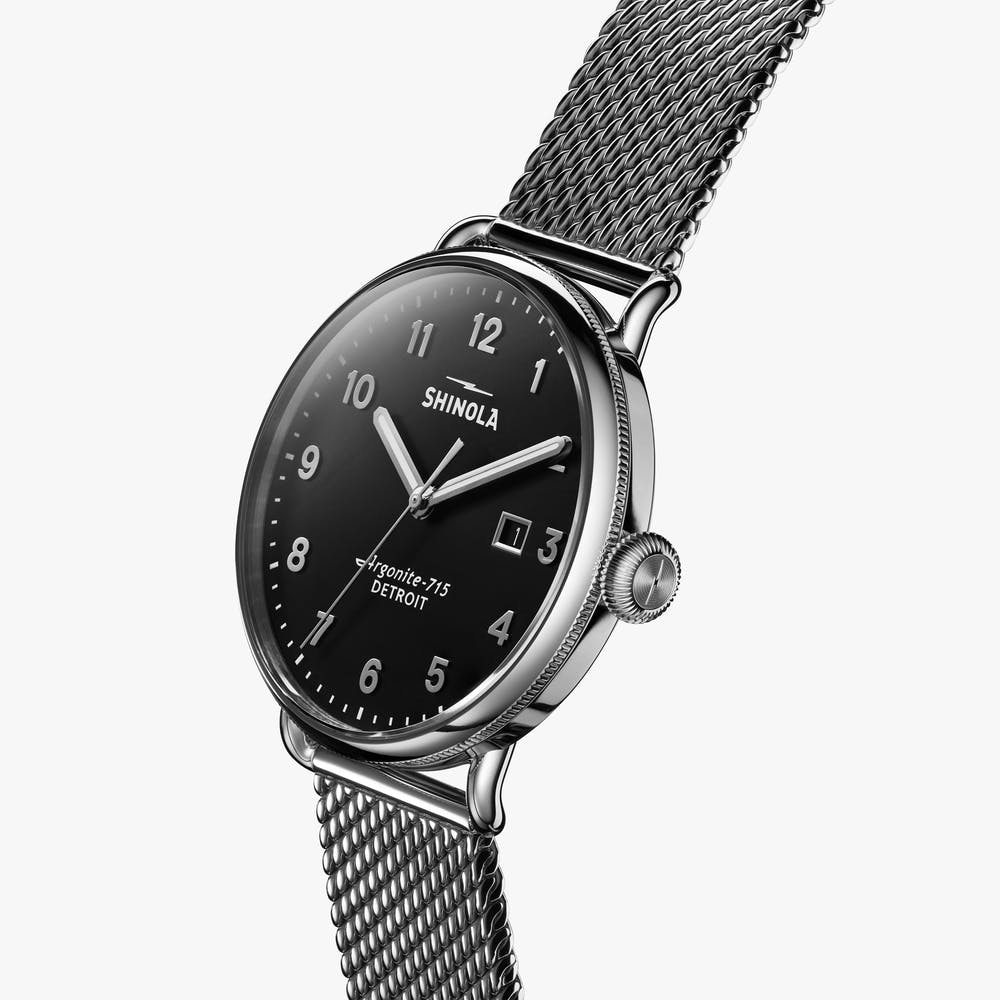 SHINOLA - Montre Canfield 3HD 43 mm, bracelet argenté