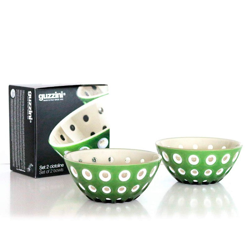 GUZZINI | BOL "LE MURRINE"  Ensemble de 2 bols 12cm - Vert et blanc