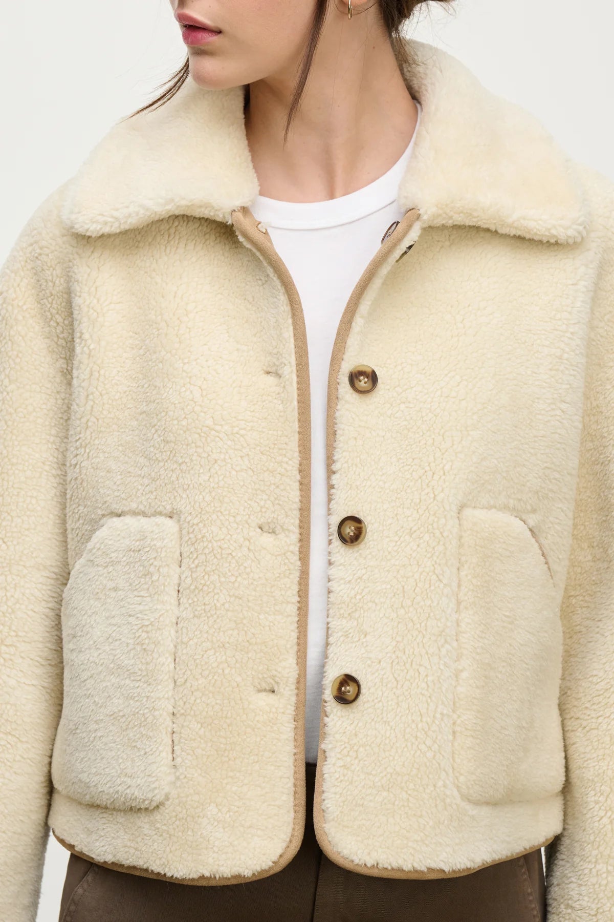 Velvet | La veste réversible Amara sherpa - Sable