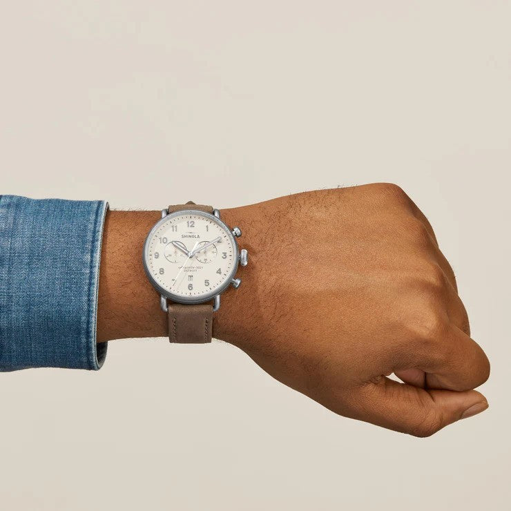 Shinola - Montre CANFIELD CHRONO 43MM - Ivoire