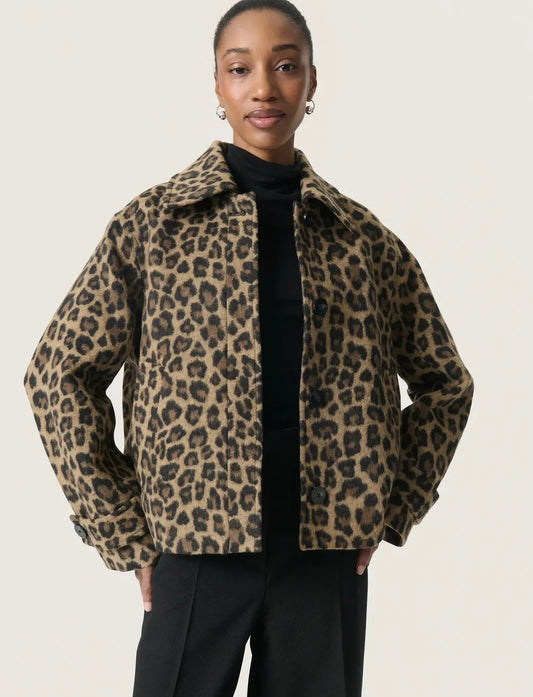 SOAKED IN LUXURY | Veste légère Leony Akeleje - Jacquard léopard