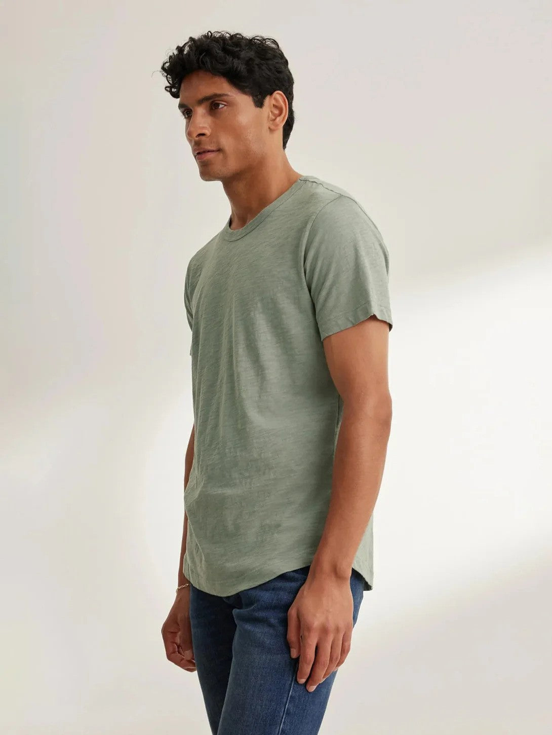 Velvet | Le t-shirt ''AMARO'' en coton flammé - Aneth