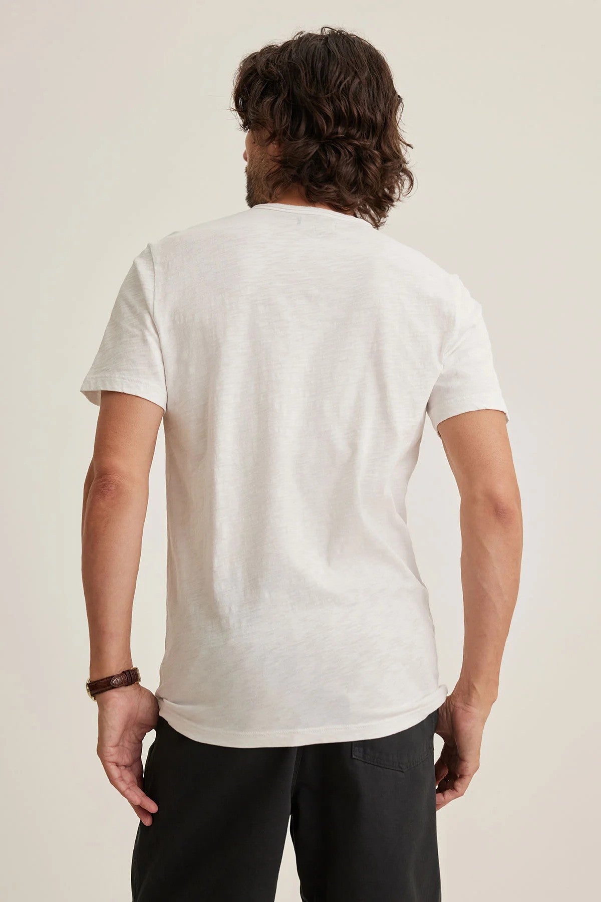 Velvet |Le T-shirt Chad à poche en coton flammé - Blanc