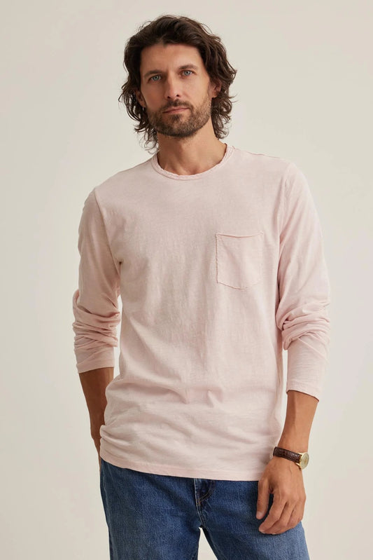 Velvet | T-shirt manches longues ''SIMEON'' en coton flammé - Rose Nassau