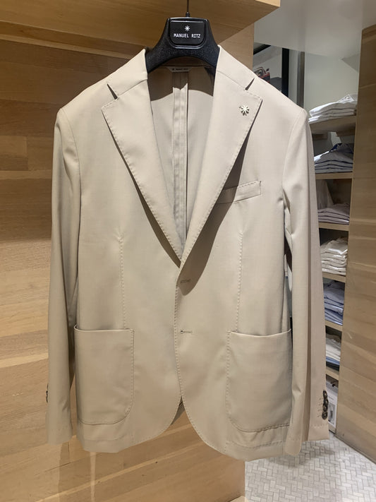 Manuel Ritz | Veston en laine extensible - Beige
