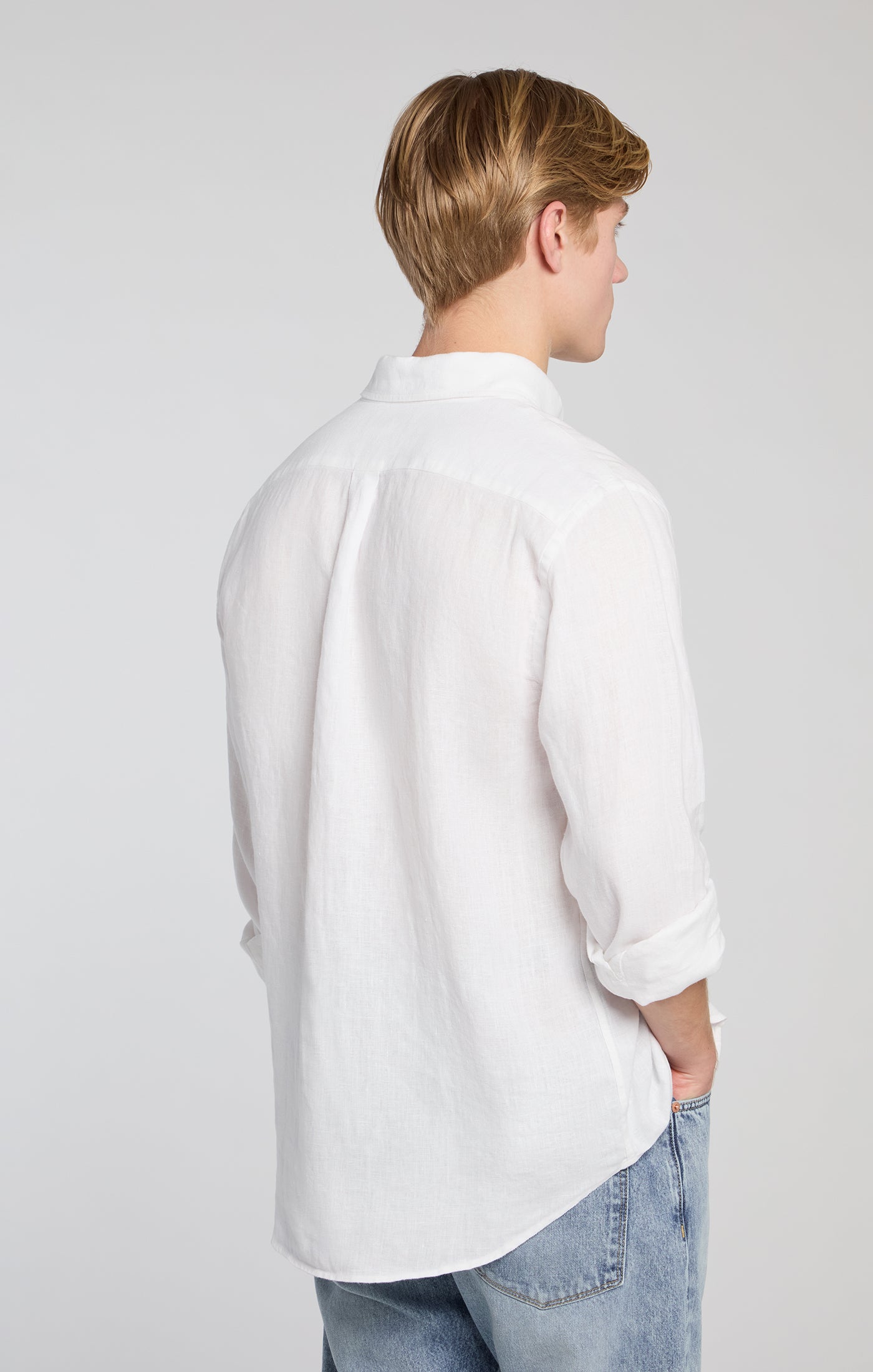 C.O.F. Studio | Chemise boutonnée en pur lin- Blanc