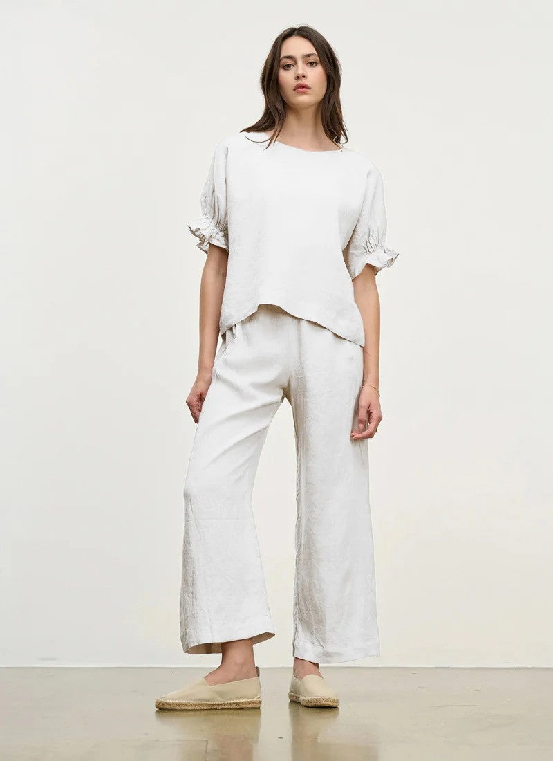 VELVET | Top en lin "EMILY" - Blanc