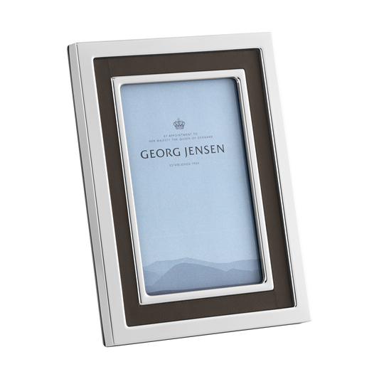 Georg Jensen - Cadre MANHATTAN, petit 4 X 6 IN - STAINLESS STEEL, LEATHER AND SKIN