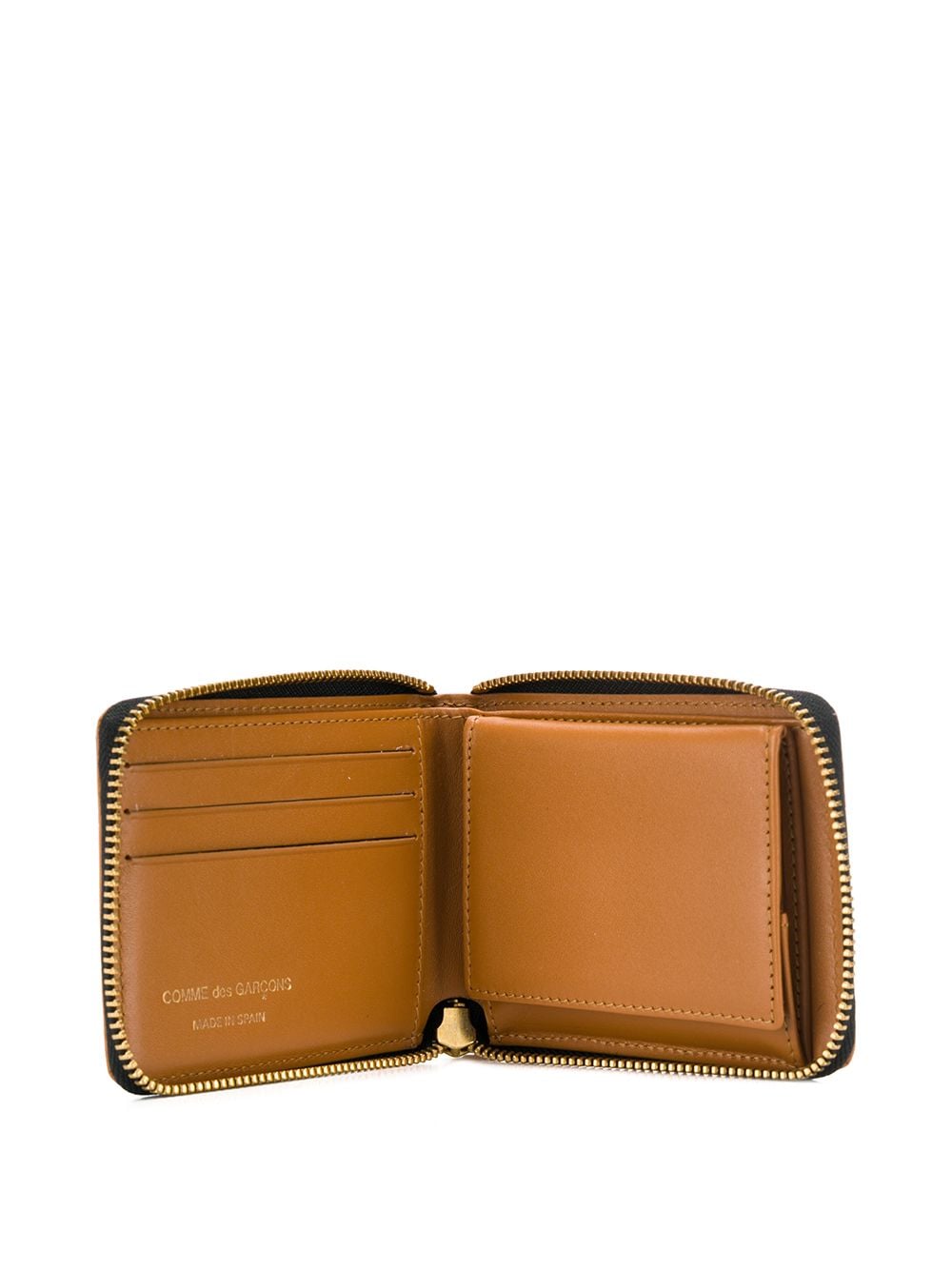 Comme des Garçons - Checkered embossed wallet with zip opening - Caramel