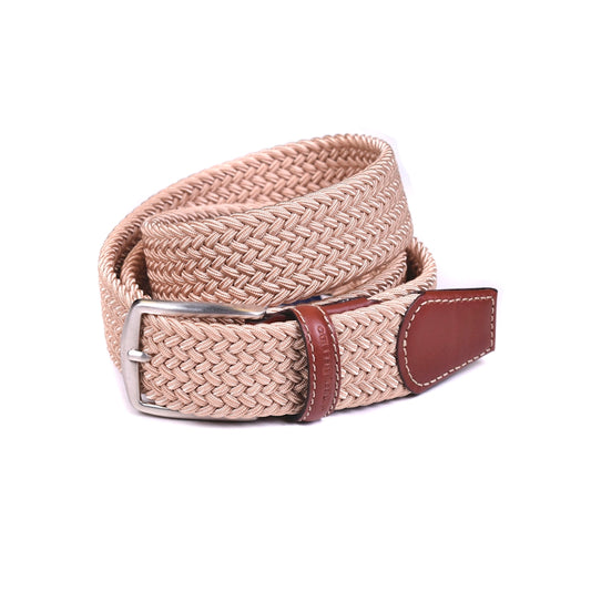 Miguel Bellido - Braided Elastic Belt - Beige