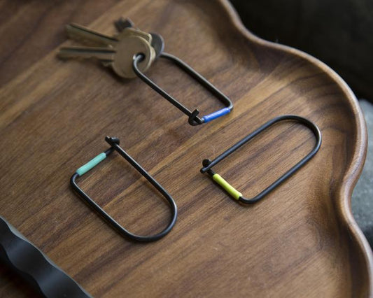 Wilson keyring in BLACK PVD FINISH STEEL with enamel band