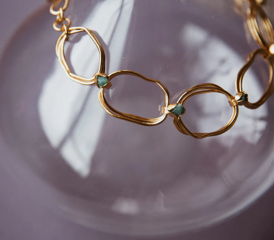 Fenomena - Bracelet "PROVIDENCIA ESMERALDA" - Plaqué or