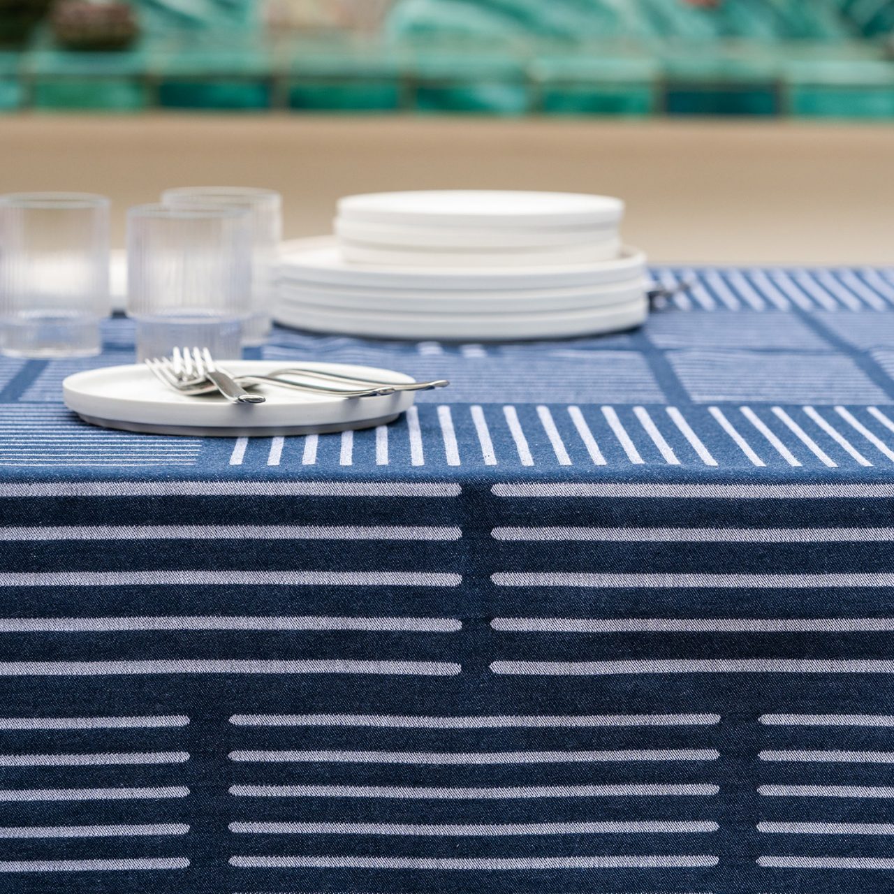 Tissage Moutet | Nappe de table "Fatxada" - Marine