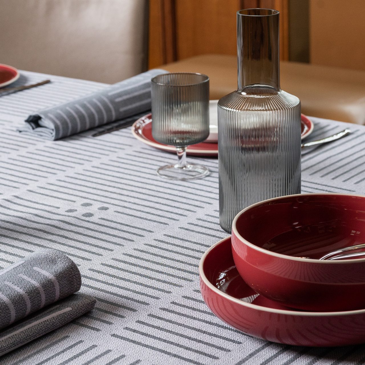 Tissage Moutet | Nappe de table "Fatxada" - Gris