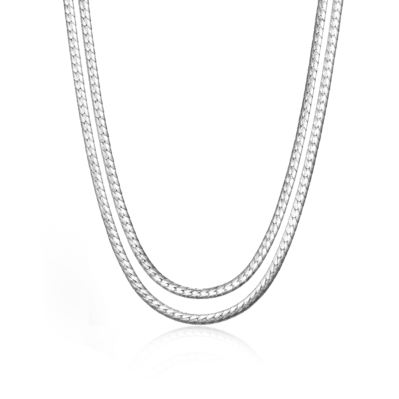 Jenny Bird - "Priya Double Strand" Necklace - Silver