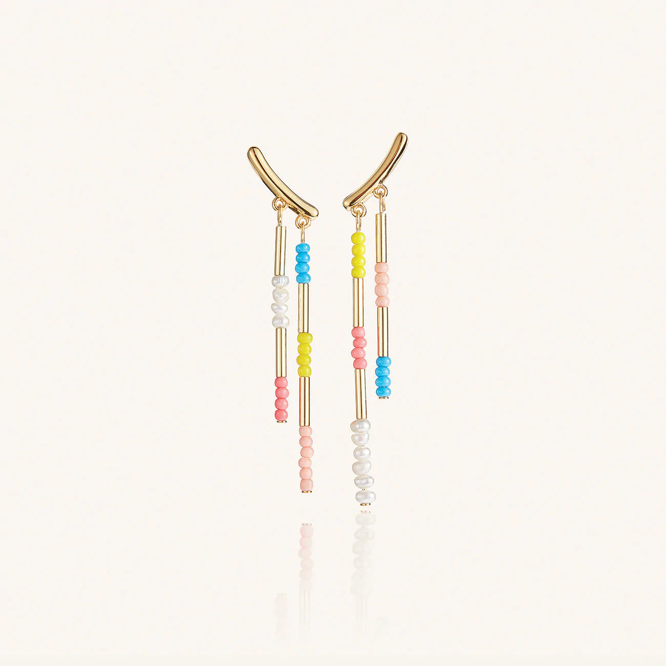 Jenny Bird - Boucle d'oreille "Summer Camp" - Or/Multicolore