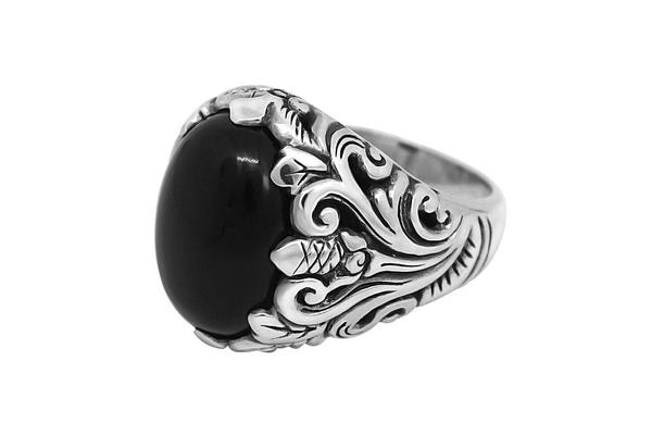 Kemmi |  Bague ''Jungle'' en argent et onyx noir