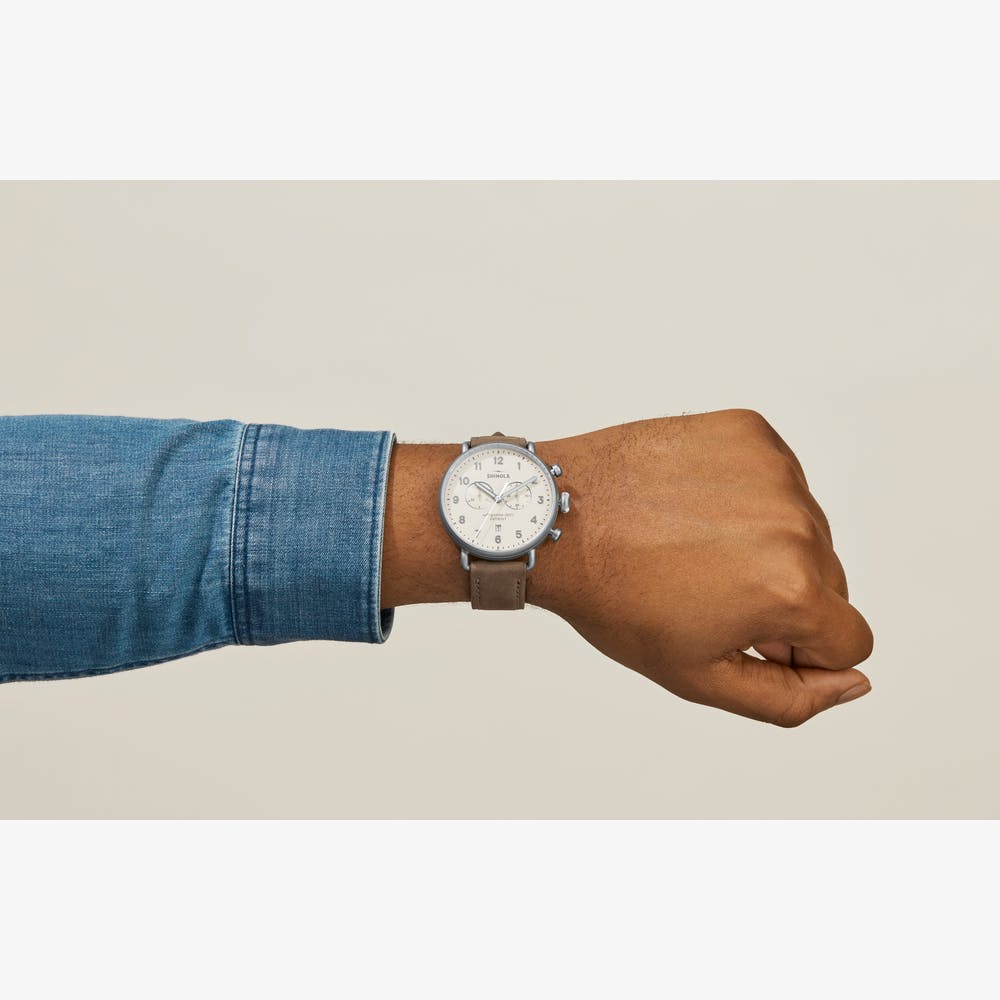 Shinola - Montre CANFIELD CHRONO 43MM - Ivoire