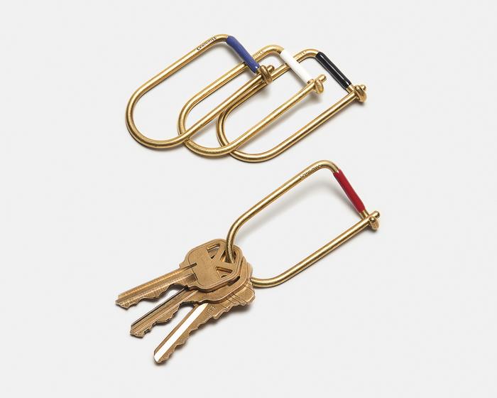 Wilson brass key ring with enamel band