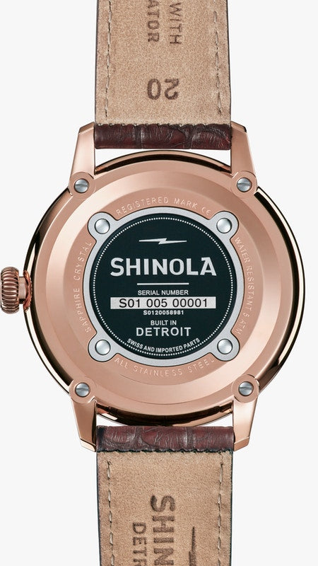 Shinola THE BEDROCK 42MM Watch in BOURBON SANDBLAST SUNRAY