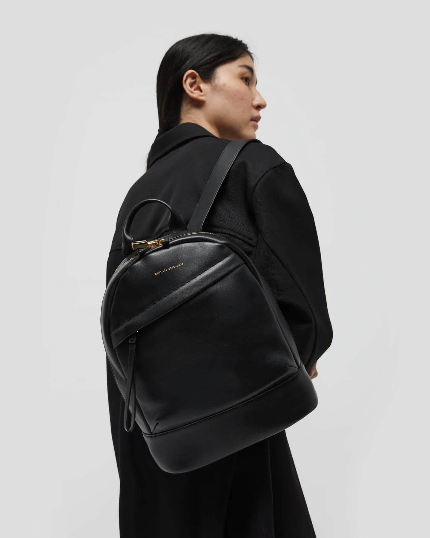 WANT Les Essentiels - SAC À DOS Mini PIPER EN cuir - Noir