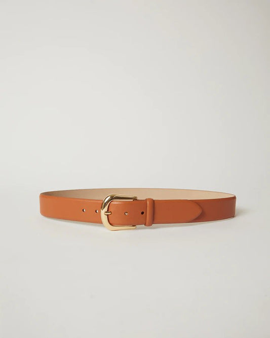 B-low the belt - Kennedy leather belt - color Coffee Gold