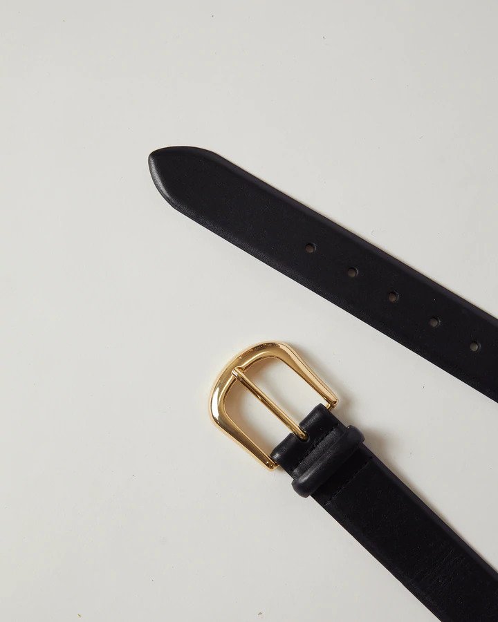 B-low the belt - Kennedy leather belt - Black/Gold
