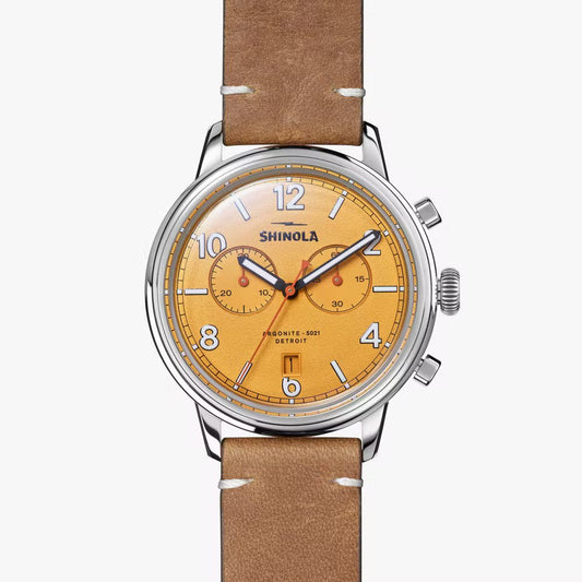 SHINOLA - The Traveler 42MM -  Whiskey