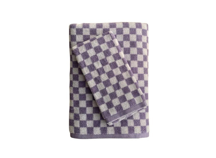 Un Art de Vivre - Serviette de bain à carreaux Retro - Mauve