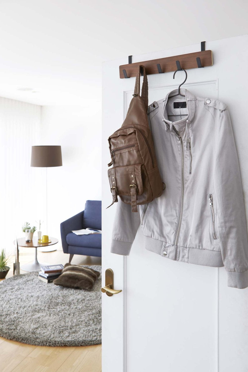 Yamazaki | Support à 5 crochets au-dessus de la porte - Bois