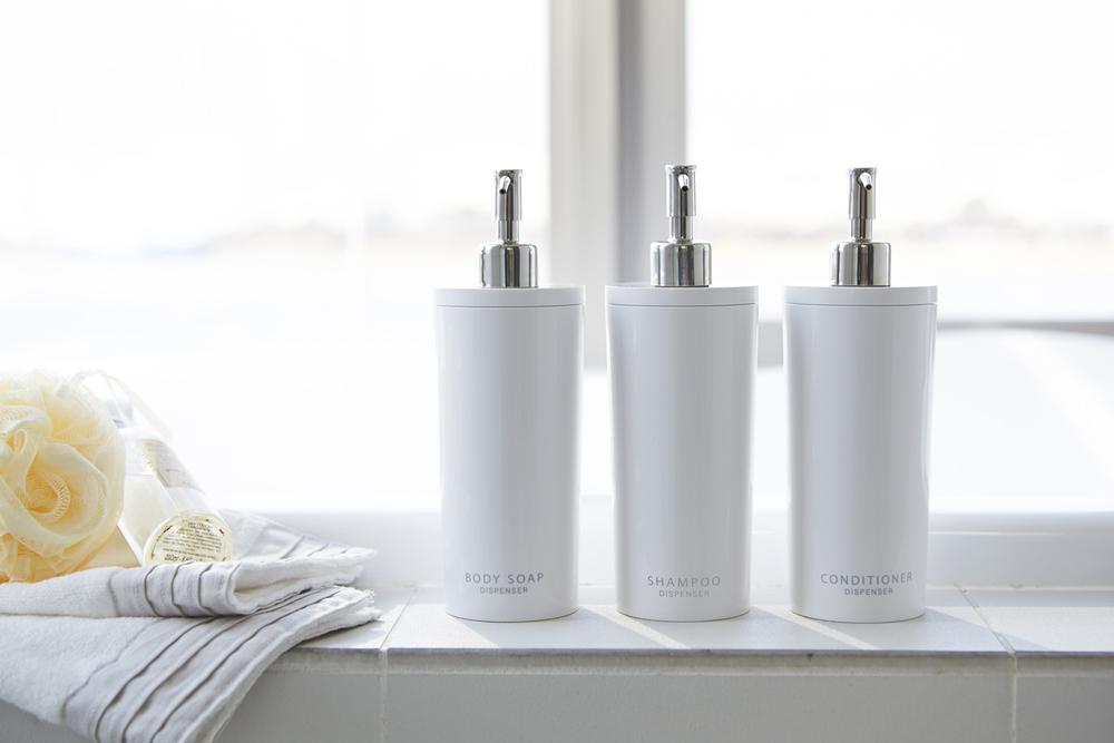 Yamazaki | Distributeur de gel douche - Plastique blanc