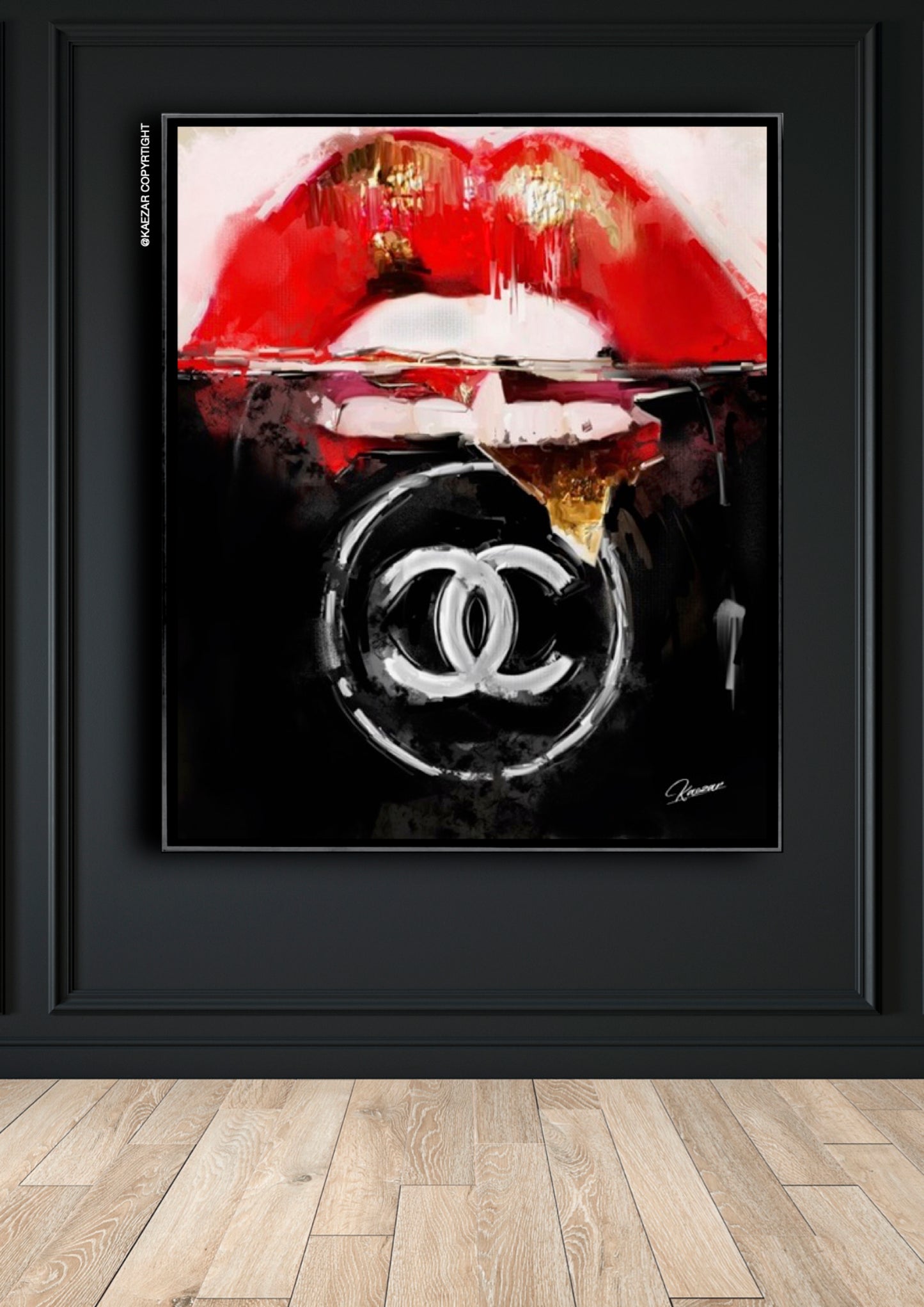 Kaezar Art | Tableau "Chanel lips"