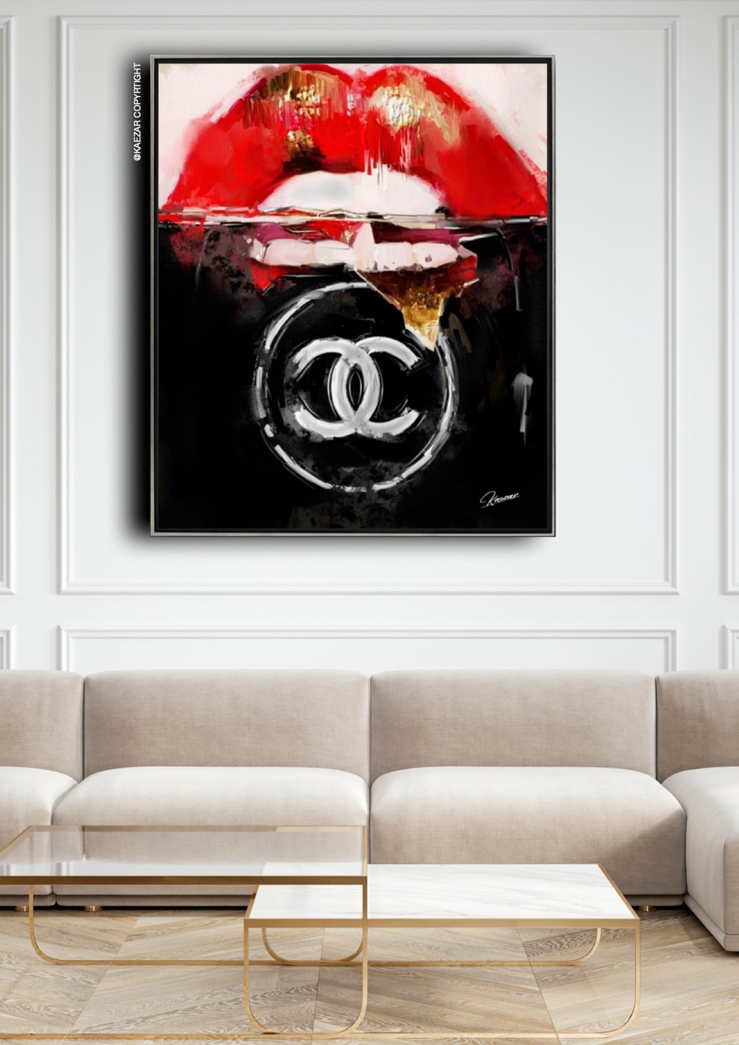 Kaezar Art | Tableau "Chanel lips"
